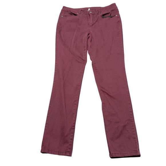 LIz Claiborne Women's Size 6 (32x30) Maroon Burgundy Pants Straight Leg Stretch - Picture 1 of 12